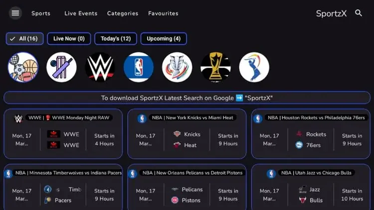 SportzX TV Screenshot