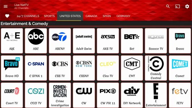 Live Net TV (Pro) Screenshot