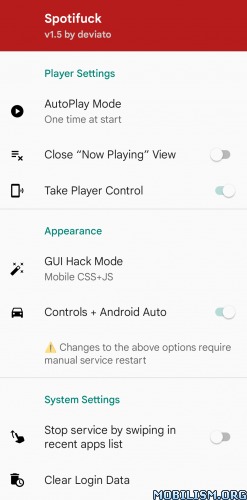 Spotifuck Spotify Player APK Screenshot